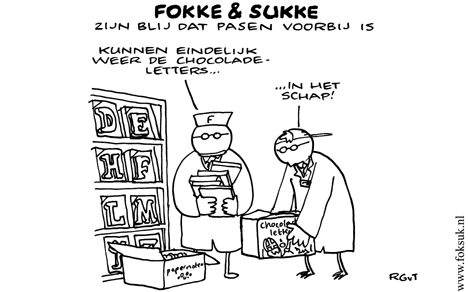 Fokke en Sukke of paaseieren en chocoladeletters