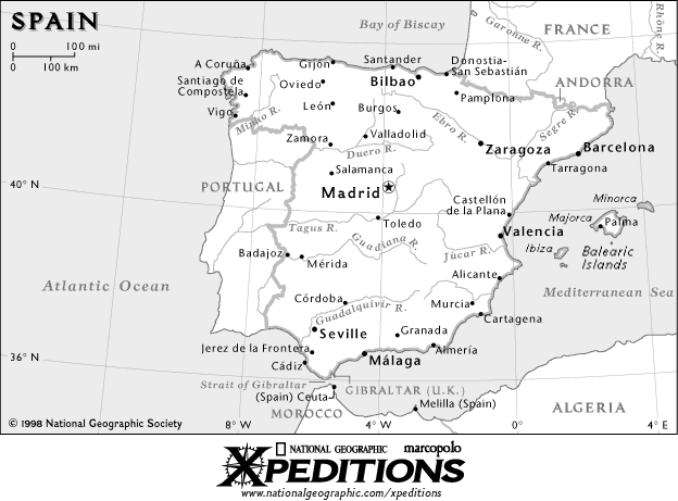 kaart Spanje